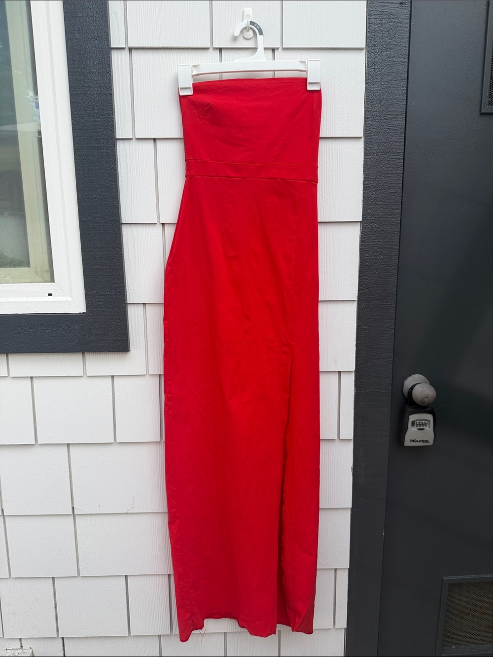 Classic Strapless Red Maxi Dress